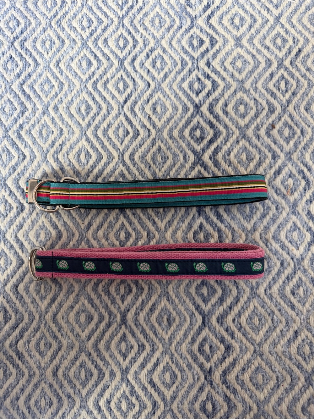 2 Ribbon Belts- 1 with stripes and 1 with turtles